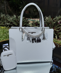Karl Lagerfeld • satchel celeste con charms