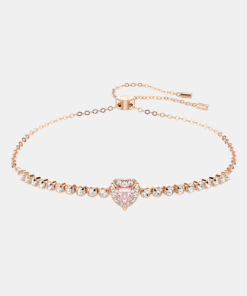 Swarovski • One bracelet Heart, Pink, Rose gold-tone plated