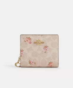 Coach • Snap Wallet In Signature Canvas With Floral Print