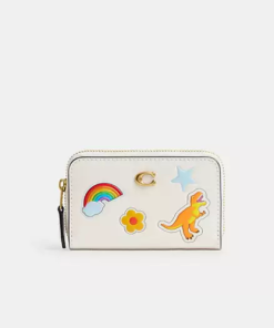 Coach • Essential Small Zip Around Card Case With Sticker Print
