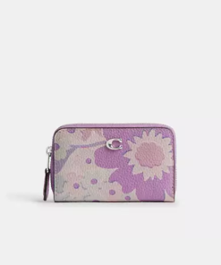 Coach • Essential Small Zip Around Card Case With Floral Print