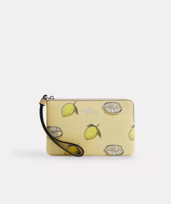 Coach • Corner Zip Wristlet With Lemon Print