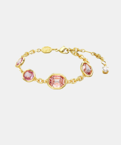 Swarovski • Imber bracelet Octagon cut, Pink, Gold-tone plated