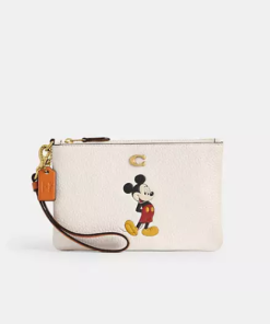 Coach • Disney X Coach Essential Small Wristlet In Regenerative Leather With Mickey Mouse