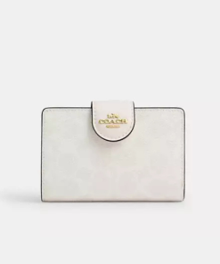 Coach • Medium Corner Zip Wallet In Signature Canvas
