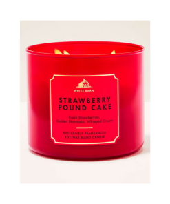Bath and Body Works • Strawberry Pound Cake Vela 3 mechas