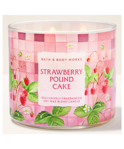 Bath & Body Works • Strawberry Pound Cake Vela 3 mechas