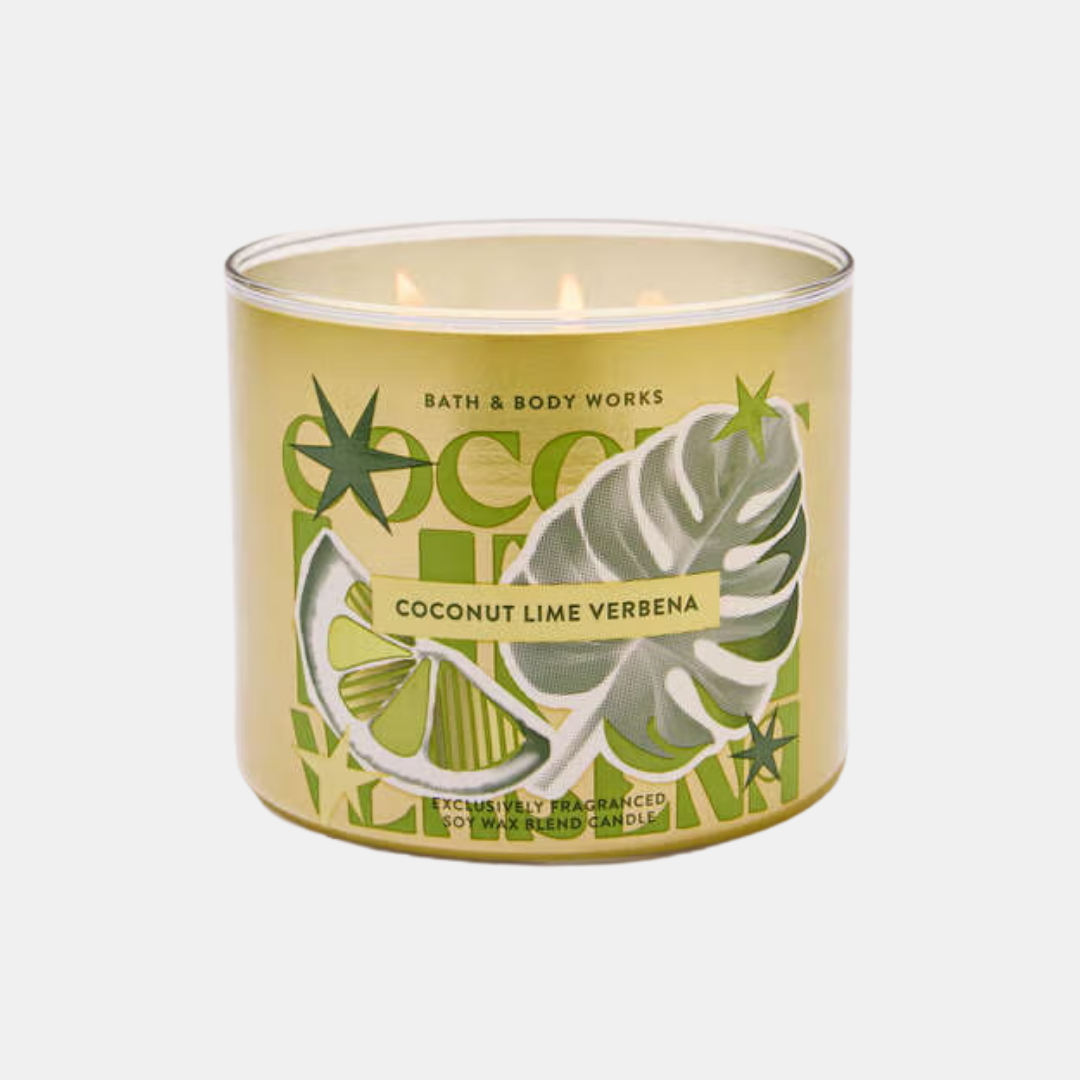 Bath and Body Works • Coconut Lime Verbena Vela 3 mechas