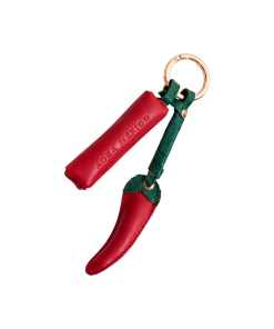 AORA México  Chili Leather Bag Charm Keychain Holder for Lip Serum