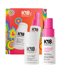 K18 Biomimetic Hairscience  Repair + Protect Mini Leave-In Molecular Repair Mask & HeatBounce Leave-In Conditioner Gift Set
