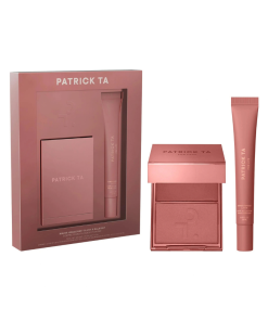 PATRICK TA  Major Headlines Double-Take Crème & Powder Blush Duo & Lip Balm Makeup en Something Spicy, Gingerbread Latte