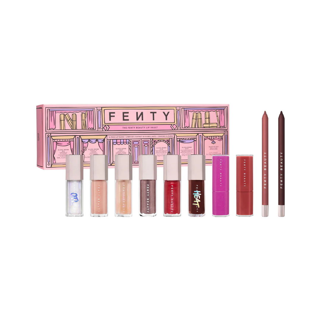 Fenty Beauty by Rihanna The Fenty Beauty Lip Vault 10-Piece Lip Gloss + Liner Makeup Gift Set